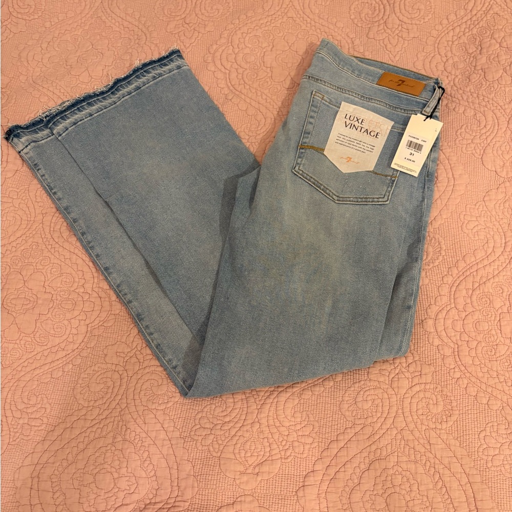 7 For All Mankind Luxe Vintage Light Blue Straight Leg Jeans